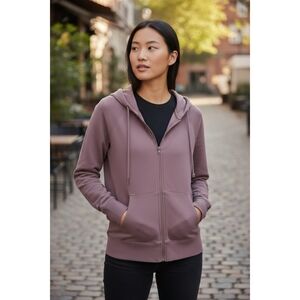 90 Degree By Reflex Dusty Purple Zip-Up Hoodie